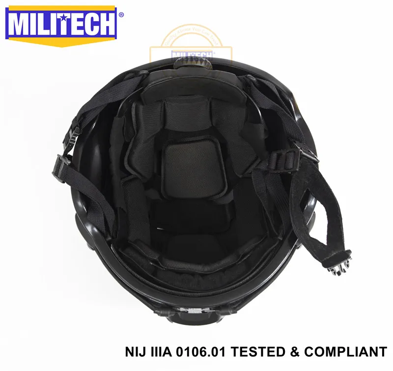 

Militech NIJ Level IIIA 3A BK 2019 ARC Mid Cut Bulletproof Sentry XP Aramid Ballistic Helmet With Bulletproof Tactical Visor Set