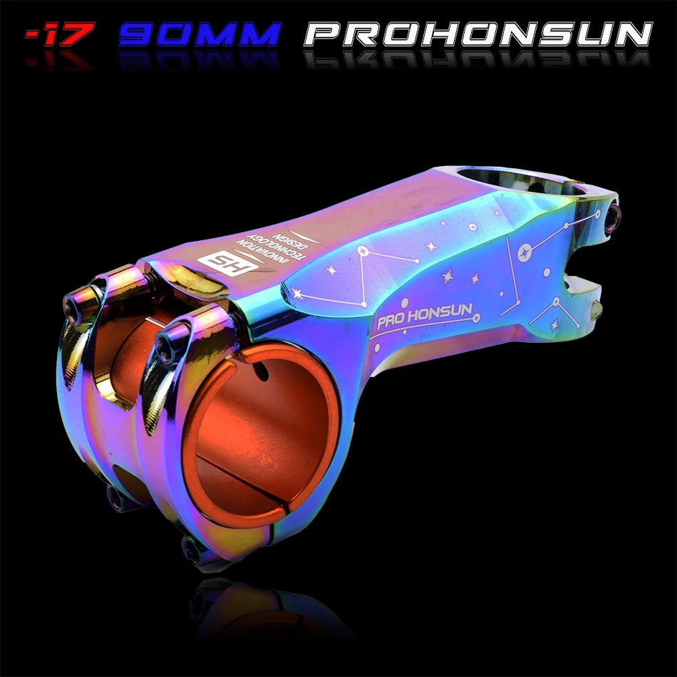 Отрицательный угол 17 градусов xc дорожный стебель MTB 90 мм CNC 31 8 мм/35 руль для