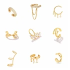 Женские серьги-клипсы CANNER, из стерлингового серебра 925 пробы с позолоченным цирконием, 1 шт.