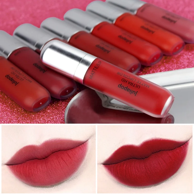 

Velvet Lip Gloss Set Waterproof Non-stick Cup Long Lasting Colorfast Liquid Lipstick Lit Cover Lip Color Dilute The Lip Lines
