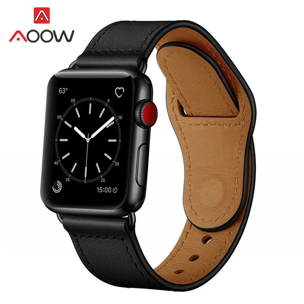 Ремешок из натуральной кожи для Apple Watch 4, 40 мм, 44 мм, 38 мм, 42 мм, высокое качество, для мужчин и женщин, ремешок для часов, браслет для iWatch 1, 2, 3