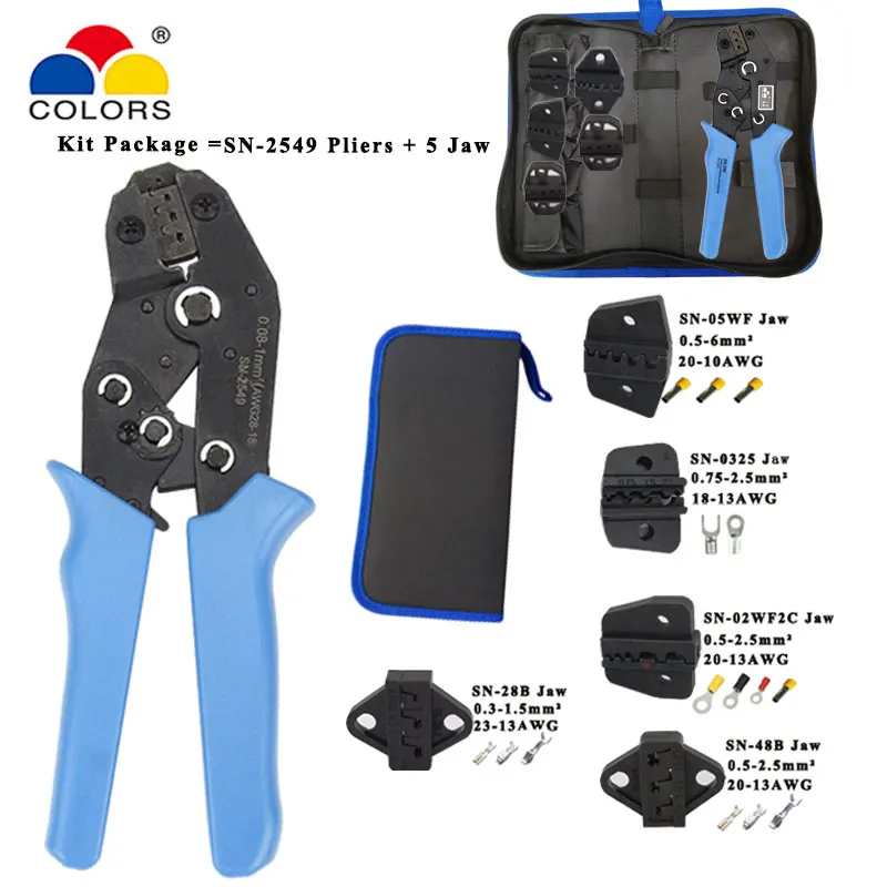 

Crimping tools SN-2549 pliers jaw kit stripping wire cutters pliers for plug/tube/insulation terminals clamping tools