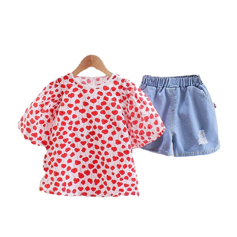 

New Summer Children Cartoon T-Shirt Shorts 2Pcs/Sets Baby Girls Trendy Clothes Toddler Casual Costume Kids Fashion Tracksuits