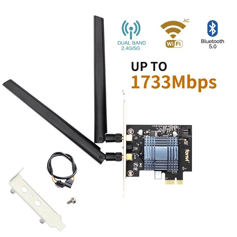 Двухдиапазонный Настольный беспроводной адаптер PCIe 1730 Мбит/с Wi Fi Intel 9260 Bluetooth 5 0