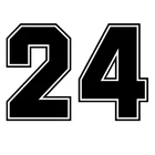 Лидер продаж, Виниловая наклейка Jersey Number 24 для бампера, внедорожника, внешняя водонепроницаемая наклейка KK18 * 12 см