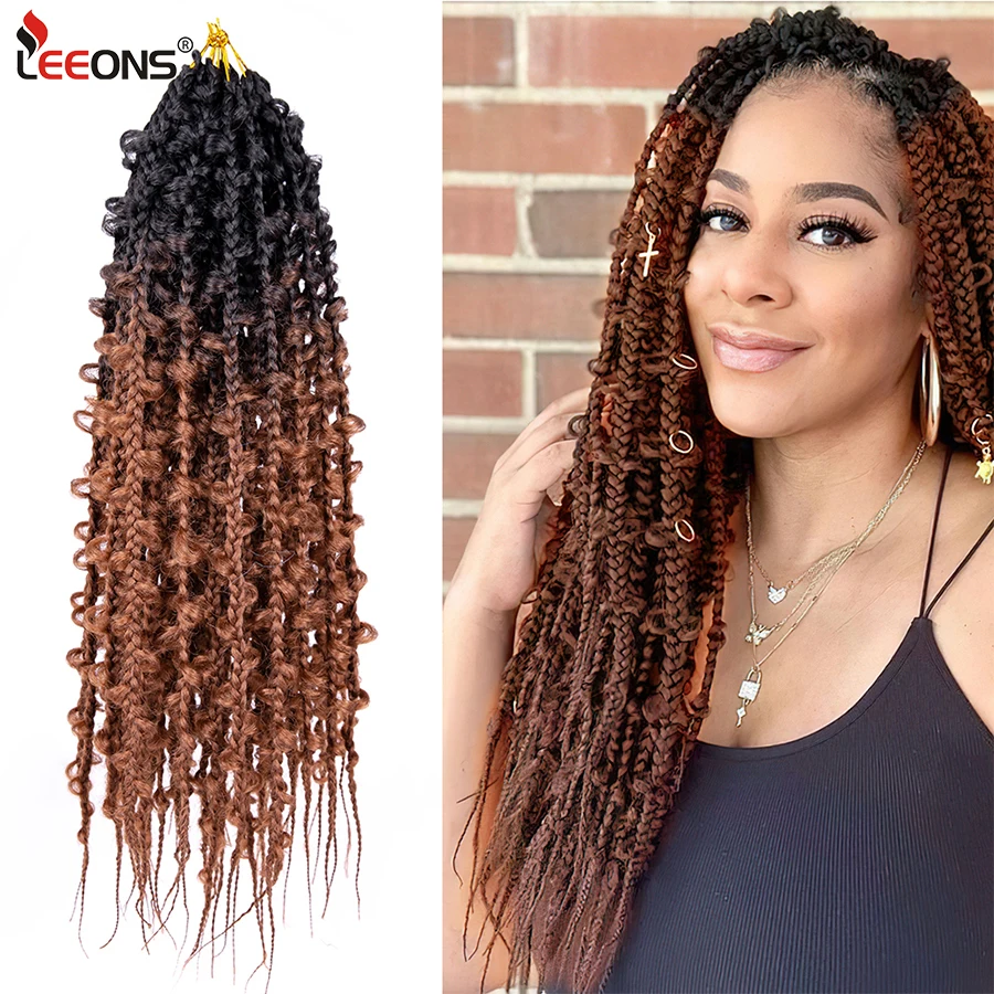 24Inch Jungle Butterfly Faux Locs Box Braids Soft Synthetic Crochet Braiding Hair Extensions Boho Goddess Knotless Pre Looped |