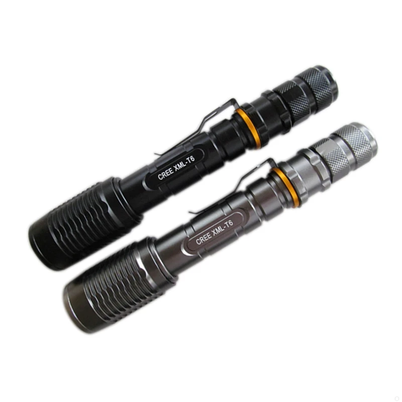 

18650x2 battery 1200lumens 5 switch modes zoomable T6 flashlight with clip outdoor rescuing searching torch flash light Z5-clip