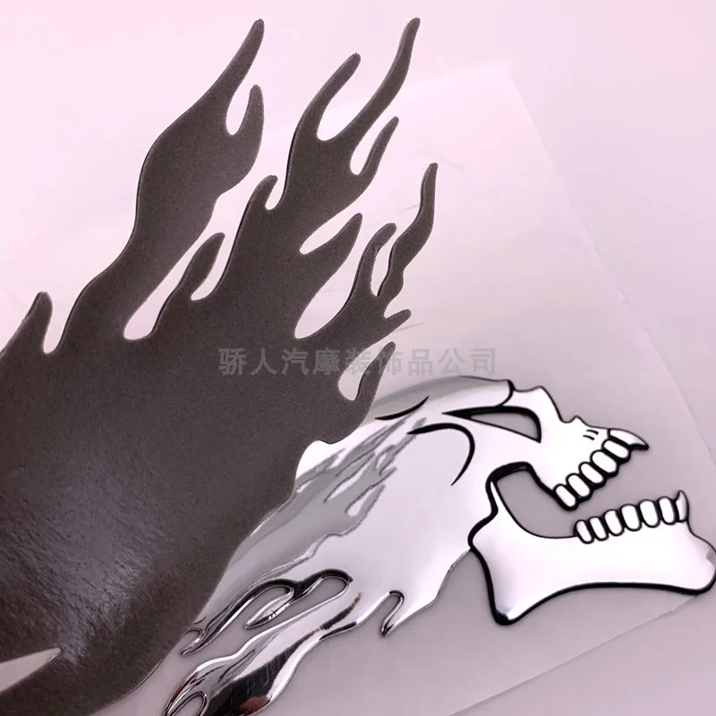

Motorcycle Motorbike Car Scooter Stickers 3D Skull Head Fire Flame Truck Label Emblem Badge Styling for Honda Yamaha Suzuki