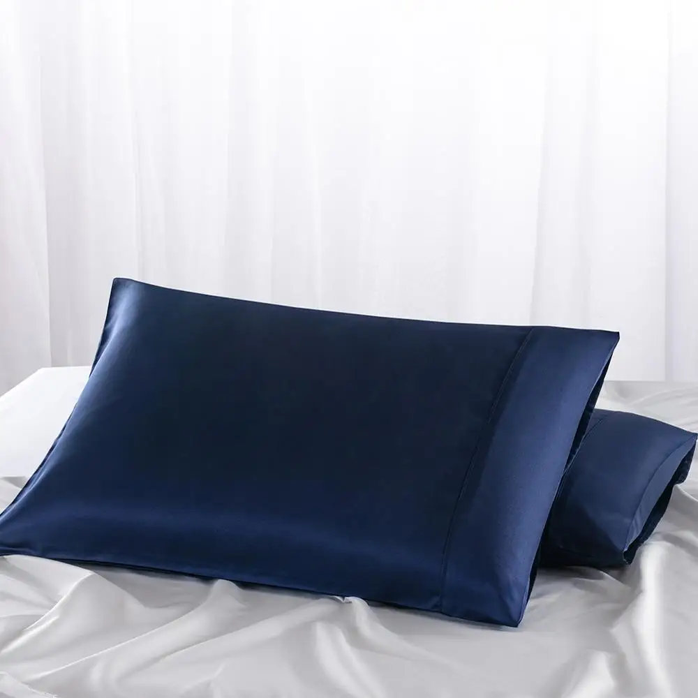 Dark blue 2 шт королевская стандартная моющаяся шелковая мягкая тутовая Обычная наволочка, квадратное сиденье стула, наволочка для подушки, легко мыть - Цвет: Dark blue