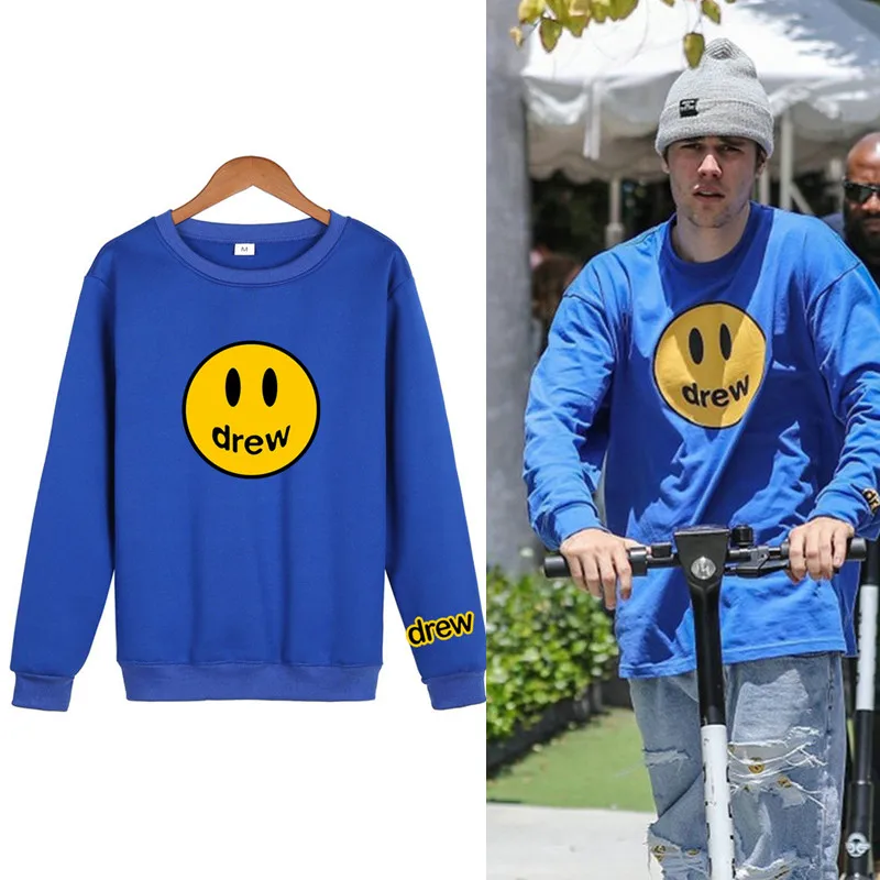 drew house hoodie autumn winter sweatshirt unisex men and womens casual student fashion hooded sweatshirt long sleeve free global shipping