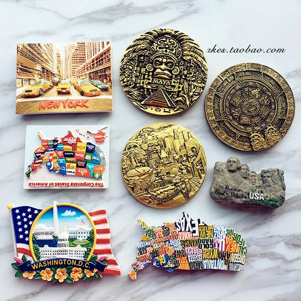 Американский флаг карта Южная Америка Майя магнит на холодильник 3D наклейка