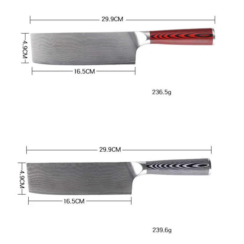 

Hot 67 Layers Damascus Steel VG10 Core 7 Inch Sharp Slicing Knife Natural Damascus Veins Stabilized Wood Handle Kitchen Tools