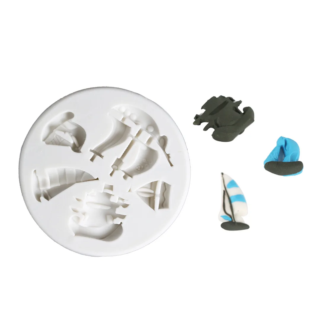 

Ocean Series Sailing Boat Chocolate Cake Fudge Mold Baking Decoration Crafts Silicone Mold 3D Epoxy Kitchen Utensils AD113