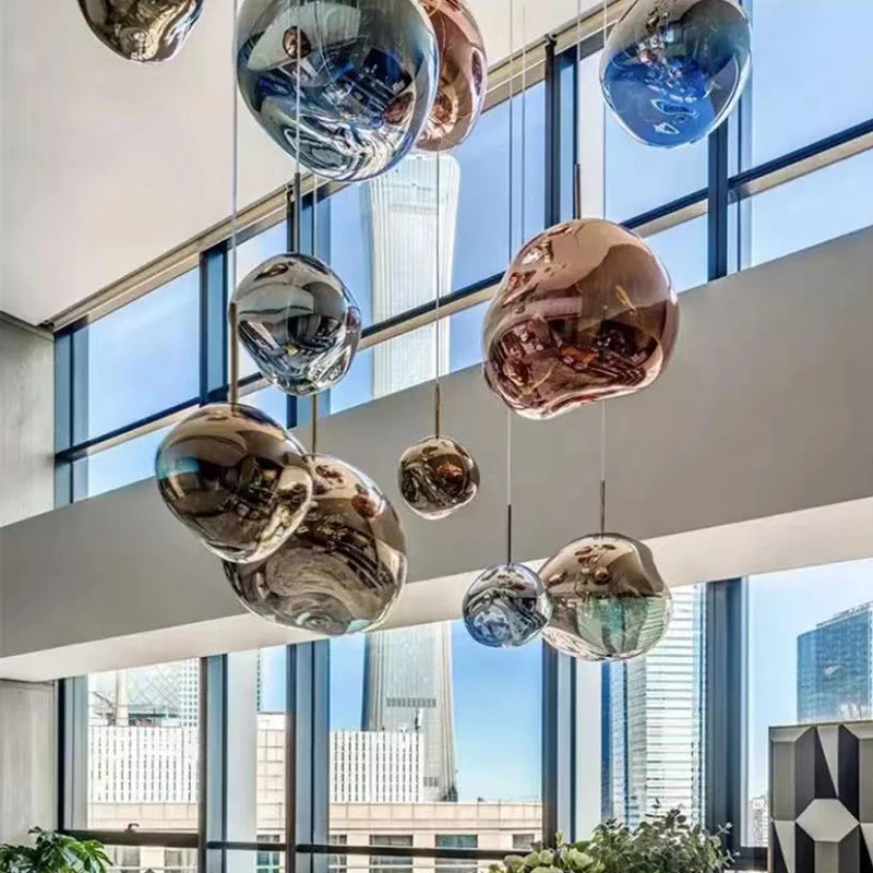 Скандинавская стеклянная люстра из лавы Диксона светодиодный светильник с