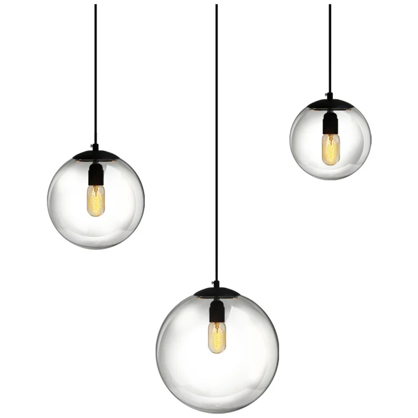 Современные стеклянные шаровые подвесные светильники светодиодные Светильники
