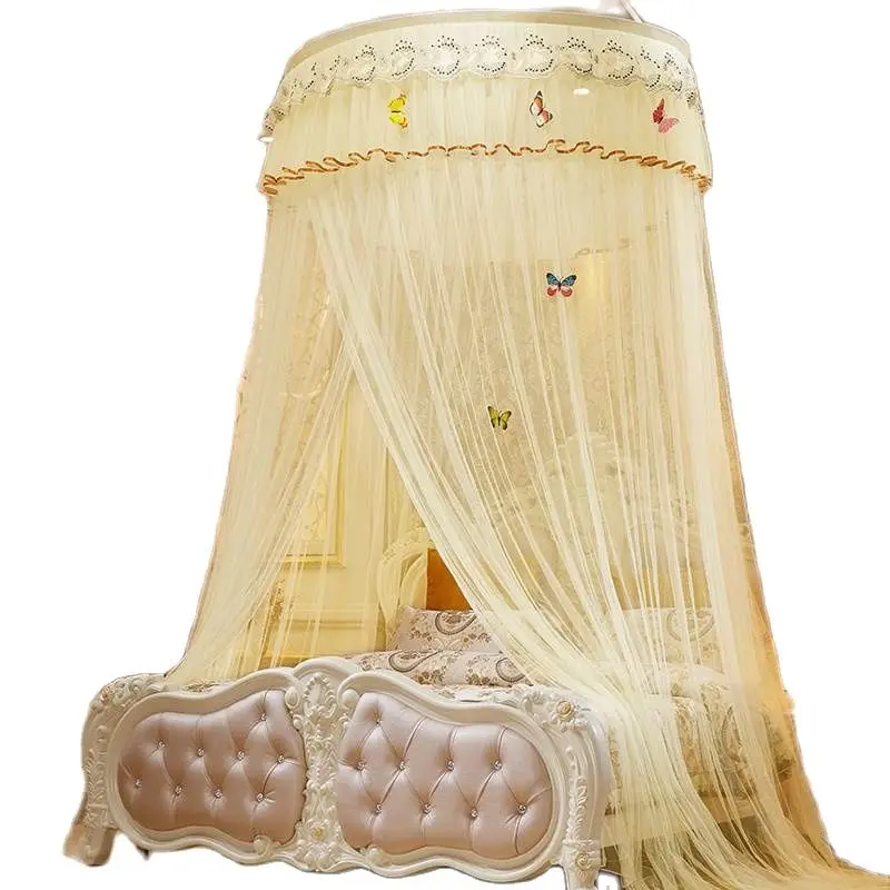 Круговой однодверная камера москитная сетка из полиэстера двуспальная кровать