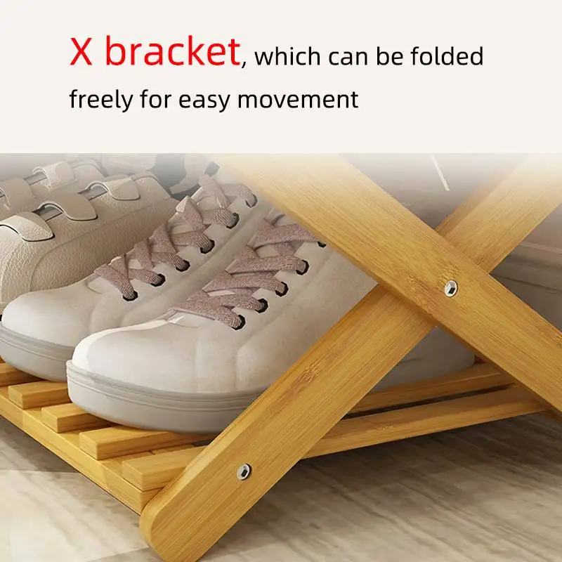 

4 Layers Natural Bamboo Shoe Shelf Folding Shoe Display Stand Multifunction Flower Pots Wine Space Saving Storage Rack Organizer