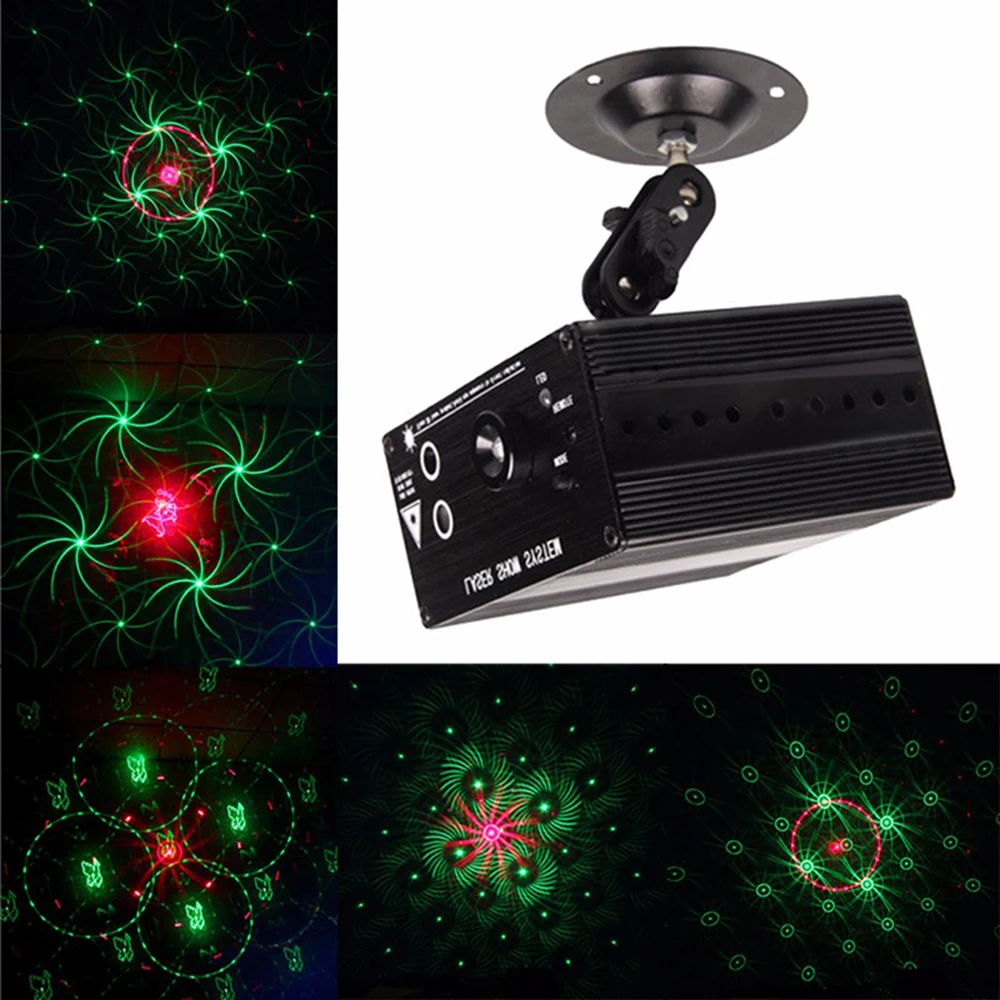 

Mini LED Stage Light RGB 48 Patterns 4 Control Modes Sound Activated Projector Light with Remote Control for DJ Party