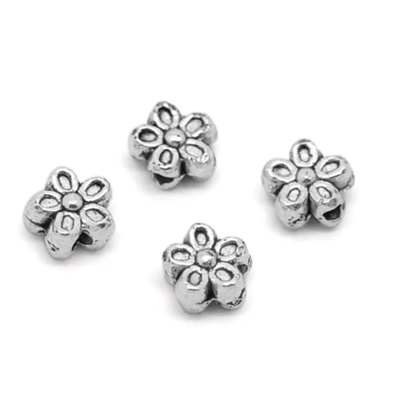 DoreenBeads цинковый металлический сплав вставка бусины в виде цветка серебряный цвет