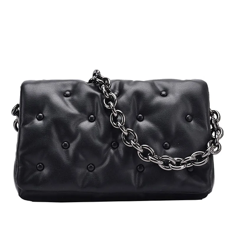 

Armpit Vintage Square bag 2021 New High quality PU Leather Women's Designer Handbag High capacity Chain Shoulder Messenger Bag
