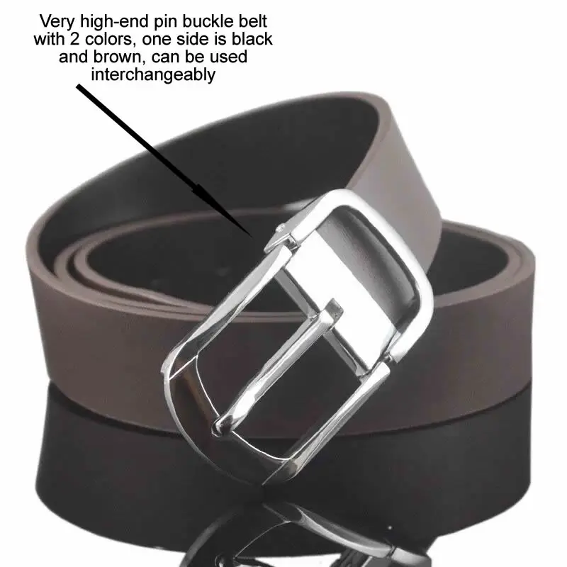 

FANGE men belt men Leather Belt Male Pin Buckle belts Fashion Designer High Quality luxury brand Men's Belts coffee FG4610-4