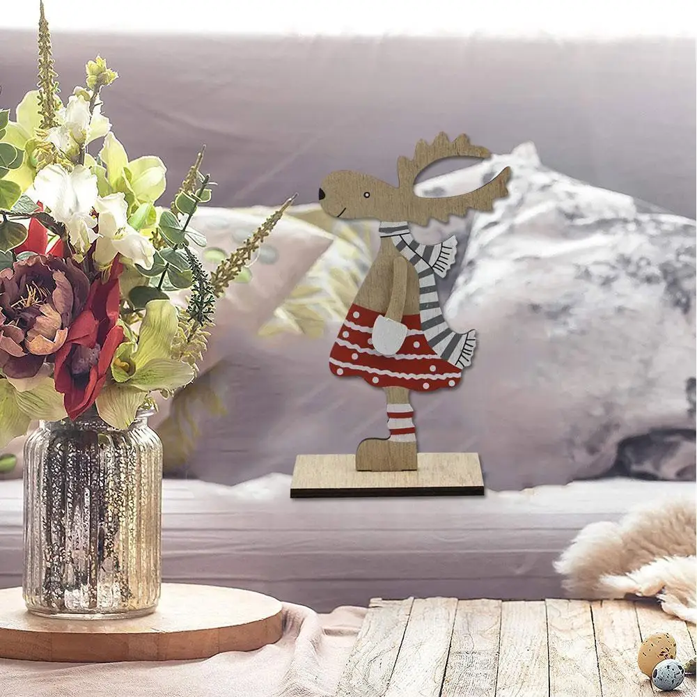 

DIY Christmas Decoration Accessories tree Deer Wooden Table Home Year Gifts Ornament Craft Decor New Party Xmas Children's E0Q9