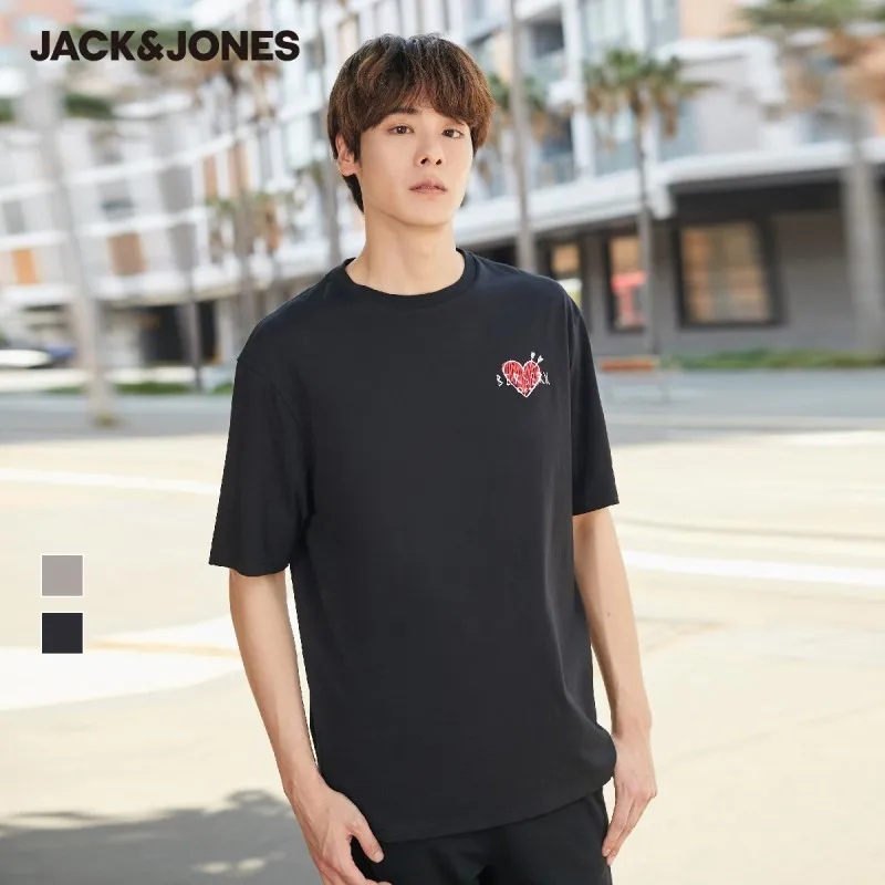 JackJones Men's 100% Cotton Round Neckline Short-sleeved T-shirt| 220101585 | Мужская одежда