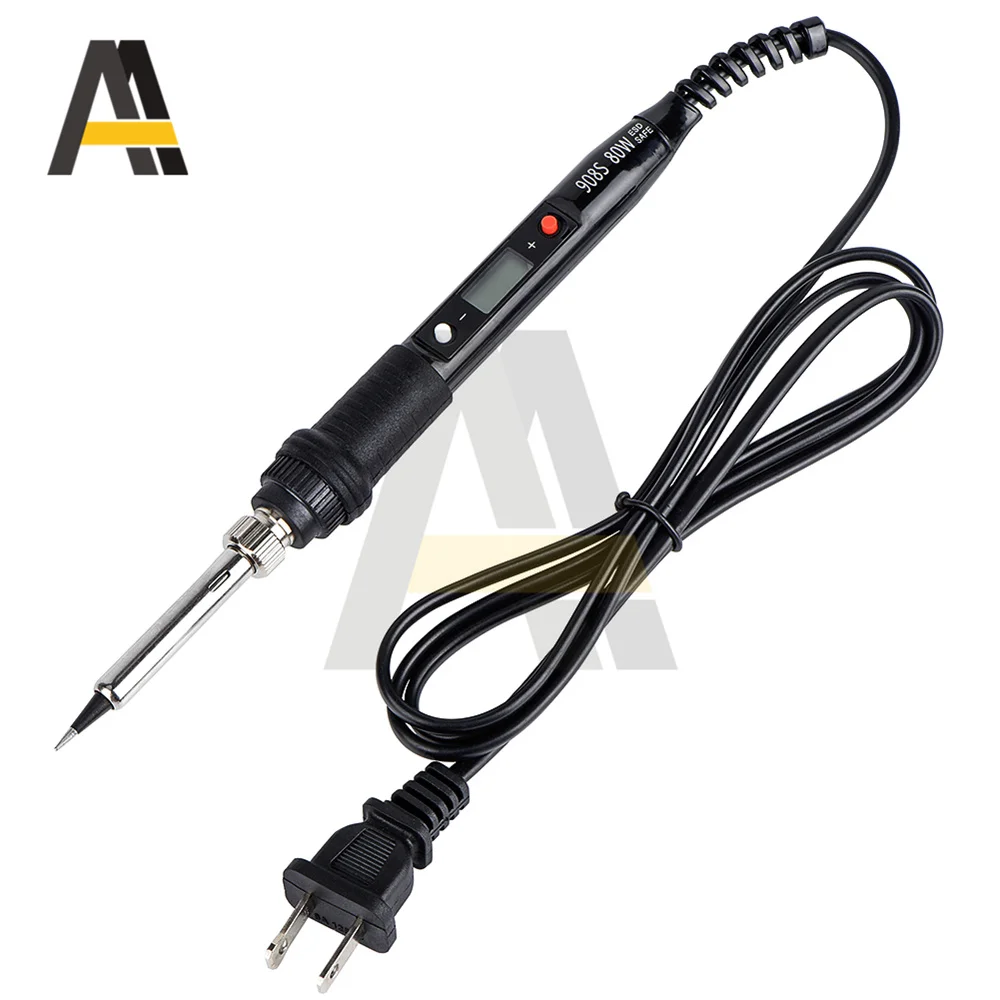 

80W LCD Electric Soldering iron 908S Adjustable Temperature Solder 110V/220V iron With Soldering Iron Tips with EU/US Plug