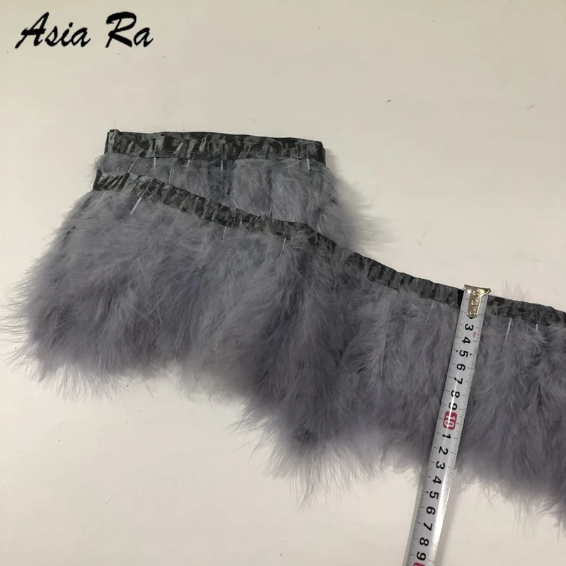 navy blue 2 Yard/lot Natural Marabou Feather Trims Fringe 5-8inch Turkey Feathers for Crafts Ribbon Boa Wedding Decoration Plume | Дом и сад