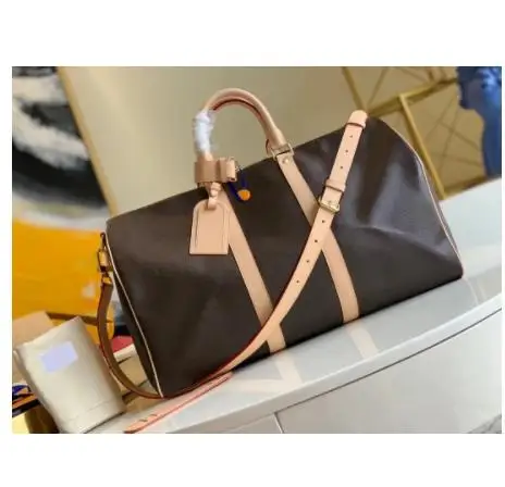 

2021Brand luxury Designer fashion travelling bag women duffel big size keepall bag genuine leather with high quality free ship
