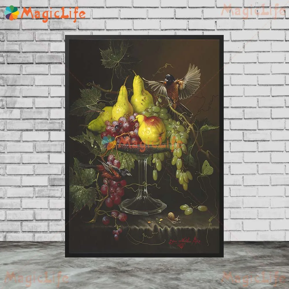 Постеры с изображением фруктов натюрморта яблока граната настенные картины для