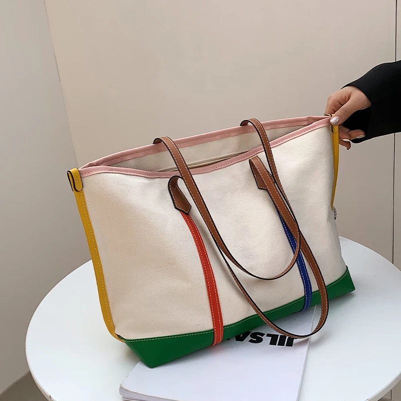 Новинка 2021 кожаные простые сумки от известного бренда Женская Холщовая Сумка на