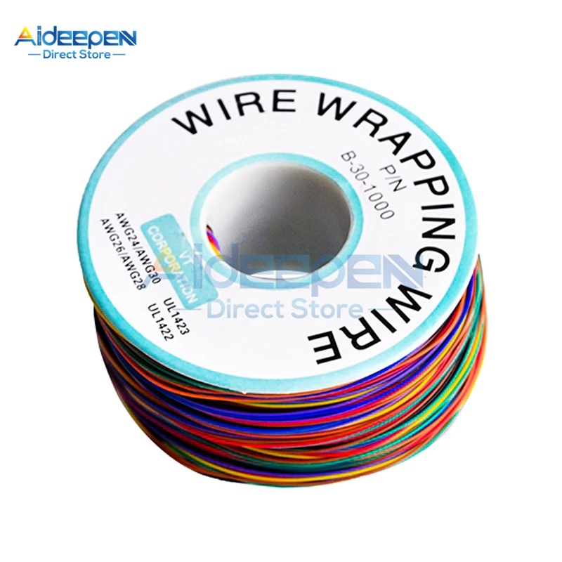Цветная 30AWG печатная плата авиационный кабель 0,25 мм ЛУЖЕНАЯ МЕДЬ ПВХ изоляционная линия сварочный провод Перемычка провода