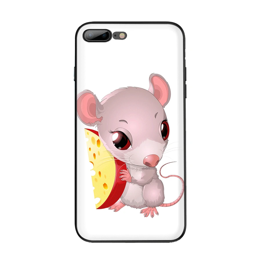 B1 Чехол для мобильного телефона из ТПУ для iPhone 11 Pro XR X XS Max iPhone 7 8 6 6s Plus 5 5S SE, чехол с милой мультяшной мышкой с сыром - Цвет: B1