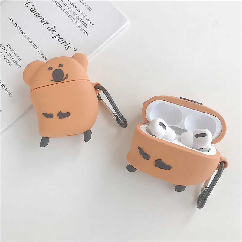 

Cartoon ins bear suitable for AirPods2/3 pro protection Apple wireless earphone protective sleeve with anti-lost rope cute style