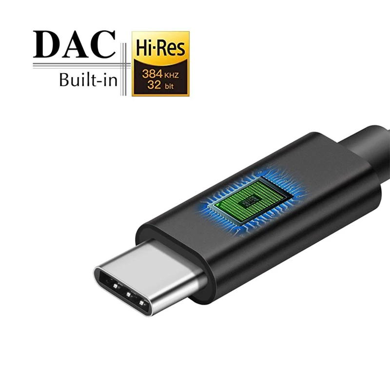 Аудио кабель типа C USB C AUX адаптер с интеллектуальным IC, внешний 384 кГц ЦАП равен звуковой карте для ваших телефонов