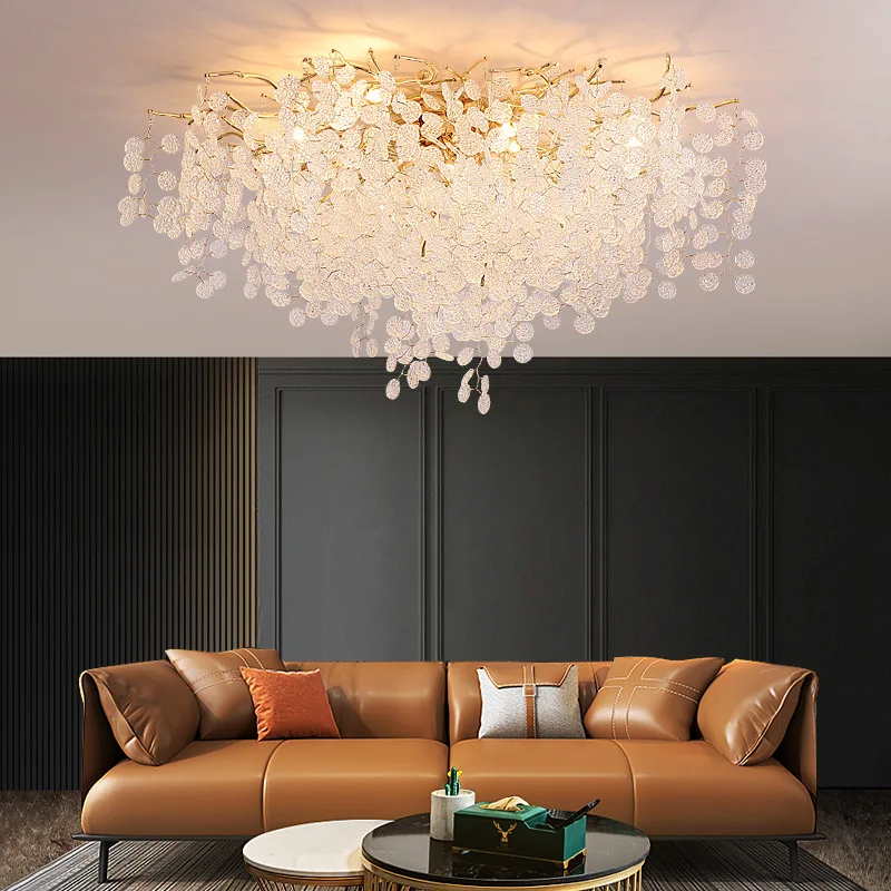 

Modern Luxury Gold Crystal Ceiling Chandelier Lighting Led Chandeliers Light Fixture for Living Room Bar Hotel Hall Hanging Lamp