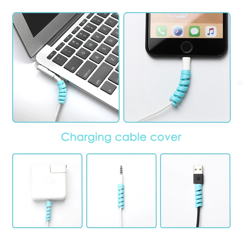 2Pcs Charging Cable Protector Saver Cover For Apple iPhone USB Charger Cord Adorable Protective Sleeve Phones | Электроника