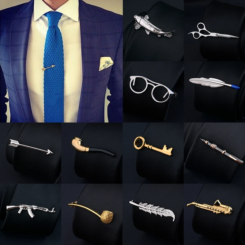 Business suit tie clip  European business Men's Clip Suit Tie Clip  Accessories Fancy Necklace Pin Gift