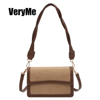 VeryMe Crocodile Pattern Leather Lady Bag Simple Purse Travel Crossbody Bag New Square Shoulder Handbags Vintage Sac Femme Luxe
