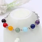 Браслет из натуральных камней, с кристаллами, 7 чакр, для женщин и мужчин, плетеная цепочка, браслеты из бисера, рейки, духовная Йога, ювелирные изделия, подарок