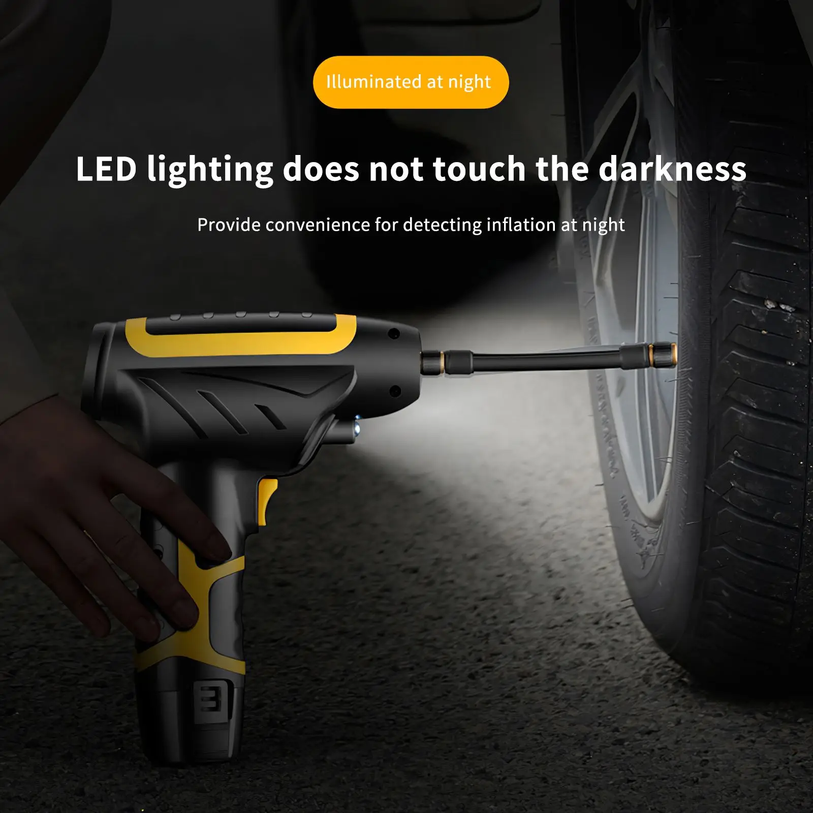 

20V Air Inflator Car Air Compressor Pump Handled Digital Rechargable Air Compressor Portable Pneumatic Tools Powerful Motor