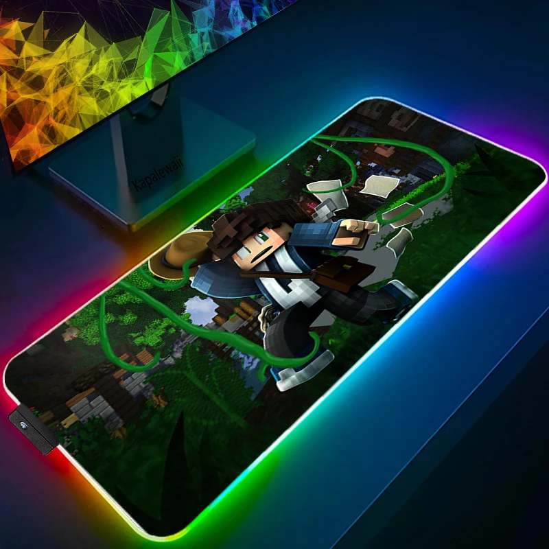 led mousepad mice gaming mouse pad rgb anime large keyboard rubber speed desk accessories computer rug laptop carpet cs go mat free global shipping