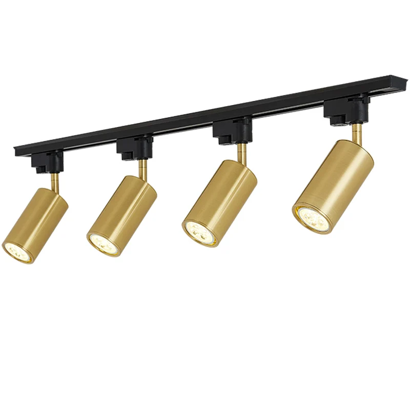 

Modern Adjustable Golden Ceiling Lights Wrought Aluminium LED Ceiling Rail Track Lamp For Bar Living Room Kitchen Coffee shop