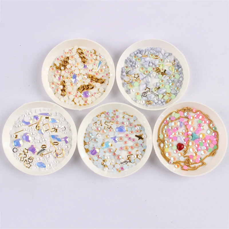 Новые смешанные и подходящие Стразы для дизайна ногтей 5 стилей (акрил цепочка An