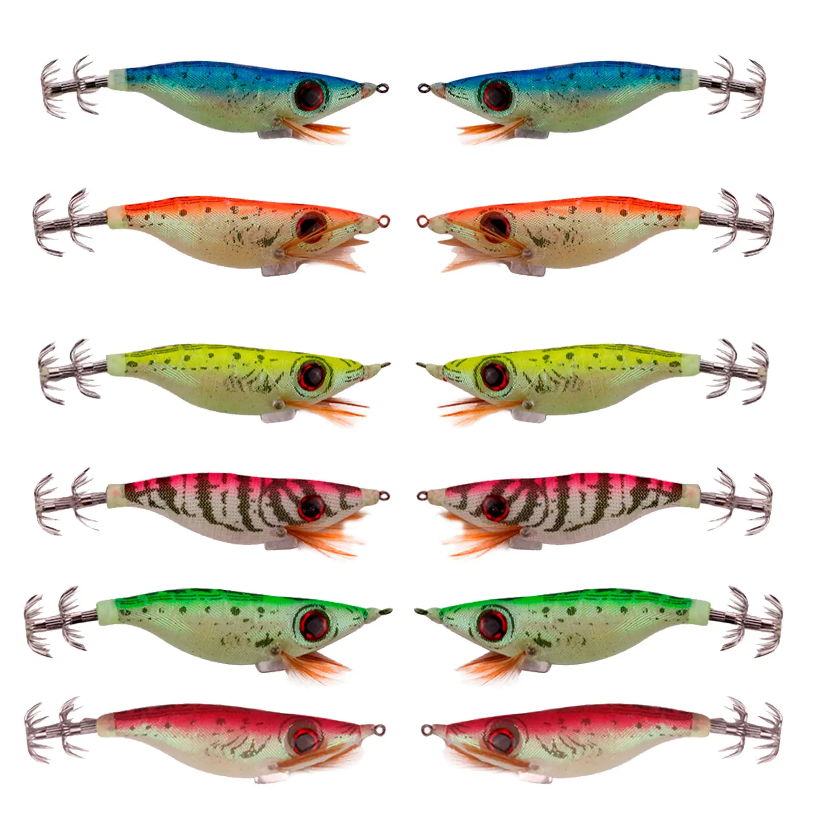 Бесплатная Фишер 12 штук люминесцентных Блесен приманки в виде креветки