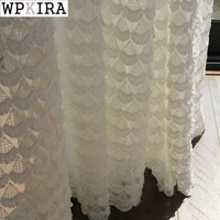 modernn ins embossed white sheer curtain for living room voile drape kitchen mesh fabric bay window porch blinds s084e