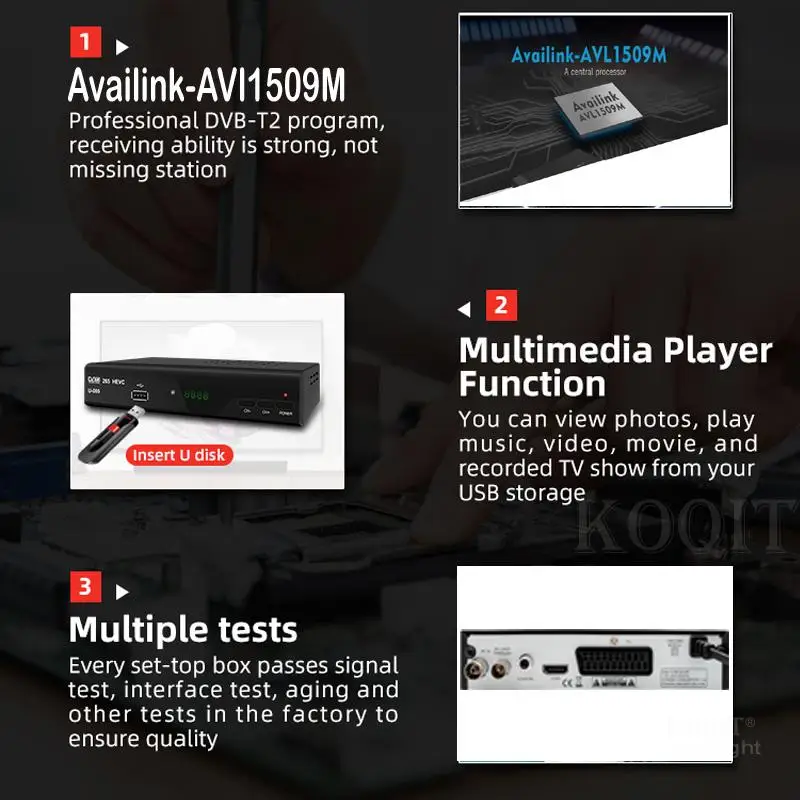 H.265 HEVC DVB-T2 Europe EAC3 Plus декодер тюнер DVB T2 265 цифровой ТВ наземный вещательный