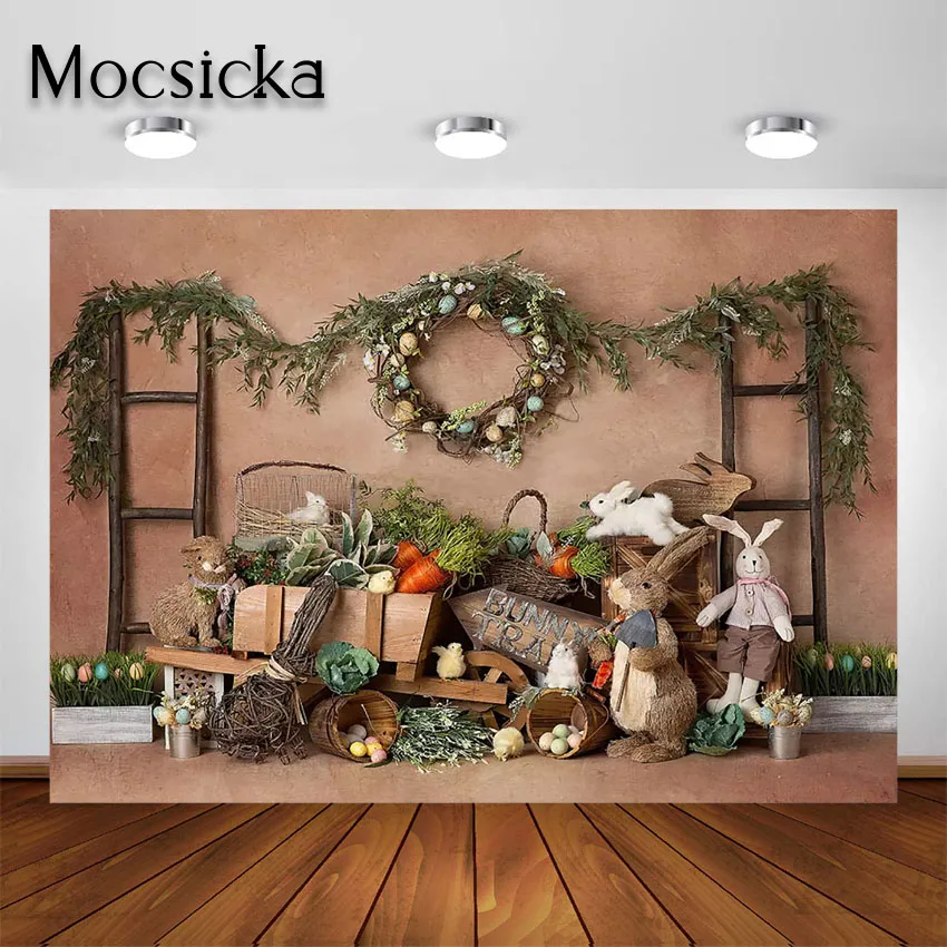 

Mocsicka Spring Easter Photography Backdrop Birthday Cake Smash Baby Kid Portrait Photoshoot Background for Photographic Studio