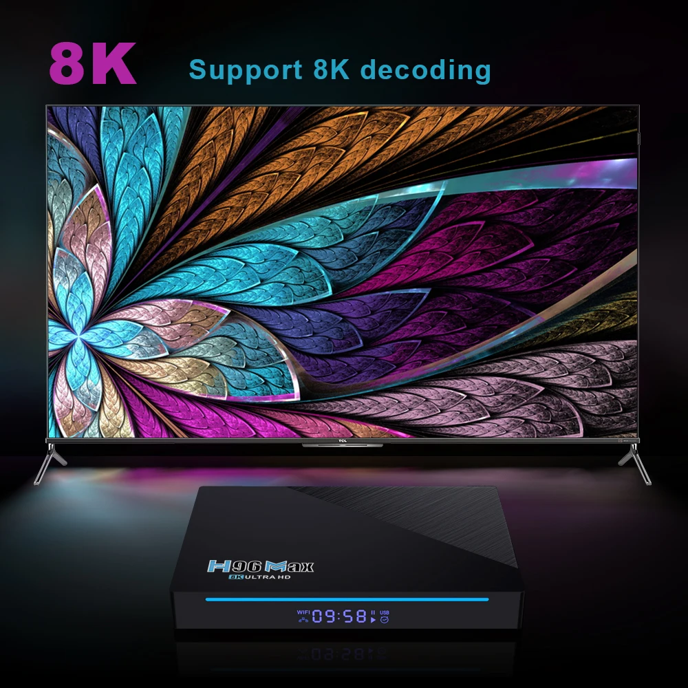 ТВ приставка android 11 H96 MAX RK3566 8G Оперативная память 128 Гб Встроенная 8K 2021 LEMFO Smart TV Box 2 4